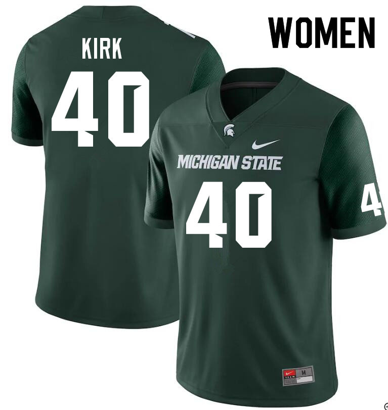 Women #40 A.J. Kirk Michigan State Spartans College Football Jerseys Sale-Green